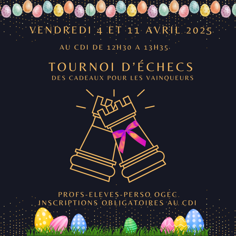 Publication Instagram Vœux Célébration Fêtes Noël Club échecs élégant Illustré Doré Noir  - 1
